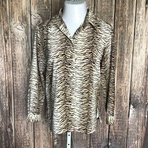 Beverly Rose Women's Button Down Shirt Blouse Sz L